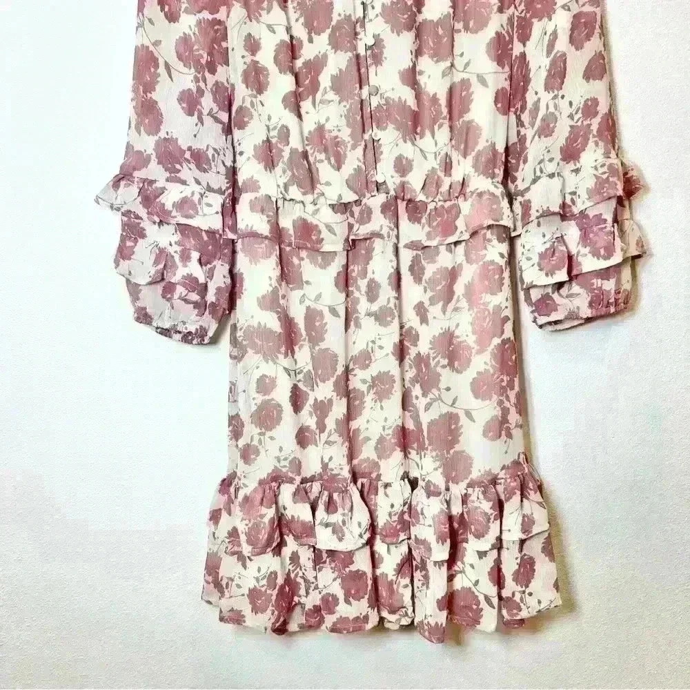 Simply Vera Vera Wang Ruffled Chiffon Drop-Waist Dress Size XS - Picture 8 of 14